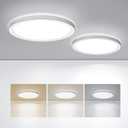 BLNAN LED Flush Mount Ceiling Light, 9 Inch 18W 3000K/4000K/5000K Hardwire Light Fixture, Ultra Thin Round White Lamp for Kitchen Porch Bedroom Hallway Stairwell Basement, Non-dimmable 2 Pack