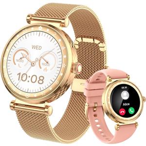 Smart Watch for Women, AMOLED HD Display Fitness Tracker Bluetooth Make/Answer Call, 1.19" Watches with 110+ Sports Modes/Heart Rate/SpO2/Sleep Monitor, Smartwatch IP68 Waterproof for Android iOS