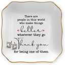OASSIE Thank You Gifts for Women - 4"x4" Ceramic Jewelry Dish Tray - Teachers Day Nurse Week Birthday Appreciation Inspirational Retirement Teacher Appreciation Gifts for Women Coworkers Boss