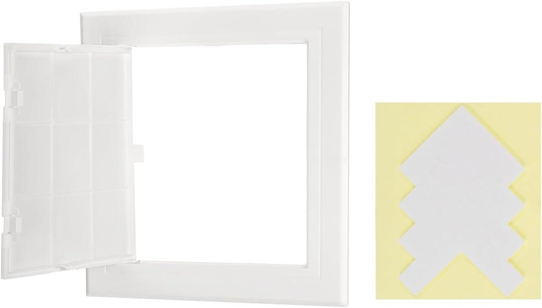 PATIKIL Access Panel for Drywall 7x7 Inch, 1 Set ABS Plastic Wall Hole Cover Access Door with Double-Sided Tape for Wall Ceiling Electrical, White