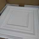 Landical 50 Pcs 2 x 2 ft White PVC Plastic Drop Ceiling Tiles 24 x 24 x 0.8 Inch Ceiling Panels Decorative Cover 200 Sq. ft for Office Bathroom Living Room Bedroom