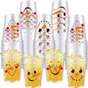 50 Pack Christmas Snowman Plastic Cups 12 Oz Disposable Snowman Party Cups Winter Holiday Party Cups for Christmas Party Supplies Coffee Wine Hot Cold Drinks