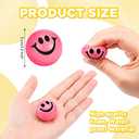 Skylety 100 Pieces Mini Smile Face Stress Balls Funny Stresbe Happy Foam Soft Colored Smile Toys for Adults 1.2 Inch Relief Balls for Anxiety(Assorted Colors)