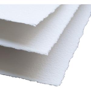Handmade White Deckle Edge Blank Paper - 5x7 Inch Package of 50 - Mixed Media Loose Leaf Paper for Postcards, Invitations, Crafts and Announcements - Thick 150 GSM (7 x 5 white)