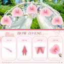 Blulu 60 Pack Wedding Decorative Paper Folding Hand Fan Handheld Heart Wedding Foldable Fan Chinese and Japanese Decoration Bulk for Bridal Guest Summer Dancing Birthday Party Favors(Pink)