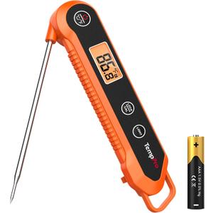 TempPro Digital Instant Read Meat Thermometer for Grilling Waterproof Kitchen Food Thermometer with Calibration Backlight Baking Bread Candy Thermometer Cooking Tools Utensils (Previously ThermoPro)