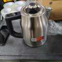 Amazon Basics Electric Kettle, Stainless Steel Kettle with Digital Display, Strix Control, Insulated Function