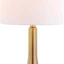 JONATHAN Y JYL5010A Dylan 25" Metal/Crystal Teardrop LED Table Lamp Contemporary Transitional Bedside Desk Nightstand Lamp for Bedroom Living Room Office College Bookcase, Brass Gold (Single)