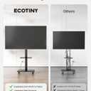 Steel Base Rolling TV Stand for 32-75 inch TVs up to 110 lbs, Leveling & Tilt & Swivel Mobile TV Stand with Hidden Wire Management, Height Adjustable Portable Tv Stand with Steel Shelf, Black