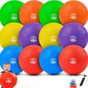 12 Inch Kickball Playground Balls Set(1,6,12)Pack, Durable PVC Dodgeballs for Kids & Adults, Outdoor & Indoor Games with Pump and Bag, Bouncy Balls for School, Gym, Birthday Gift for Boys and Girls