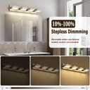 Joossnwell Bathroom Vanity Light Brushed Nickel Bathroom Lighting Fixture Over Mirror Modern (4-Light, 26.77-Inch) Dimmable 5CCT Led Bath Vanity Lighs, 4 Light-5 Color Temperature