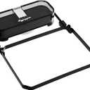 Suction Cup Foldable Metal & Plastic Sink Strainer - 50 Detachable Mesh Bags, Edge-Mounted Kitchen Drain Filter with Collapsible Basket, Anti-Slip Food Waste Catcher for Sink (black)