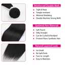 Straight Hair Bundles 26Inch Protein Fiber Bundles hair Synthetic Silky Straight Hair Weave No Tangling (1B#, 26Inch)