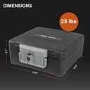 Fireproof and Waterproof Safe, fire safe document box with Sensor light, Portable Lock Box with Key Lock and Ergonomic Handle, 1 Hour at 1700°F, 72 Hours Waterproof
