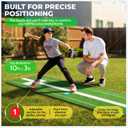 Softball Pitching MAT Whit Pitcher Rubber - Softball Training Equipment - Tools-Trainer Practice - Pitching Training aids - Baseball Turf mat - Indoor Pitching Practice - Pitch - softballs, 10' x 1"