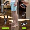 Portable Folding Ingrown Toenail Clippers for Men Thick Toenails, Business Travel Ultra Sharp Toe Nail Clippers for Seniors, Adult, Podiatrist, Heavy Duty Stainless Steel, Black