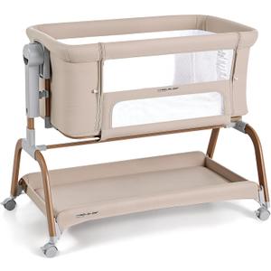 ANGELBLISS 3-in-1 Baby Bassinet, Rocking Bedside Bassinet, 6 Heights, Khaki Wheels, comfy mattress, easy folding, and portable newborn crib design, 
Product Dimensions	40.07"L x 21.65"W x 35.43"H