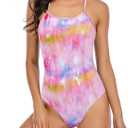 One Piece Swimsuit Suit For Womens One Piece Bathing Swimsuits Tummy Control Juniors Swimsuits For Teen Girls Watercolor Print 6-8