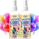 Balloon Shine Spray, 2 Pack Sparkle Balloon Spray Shine, Long-Lasting High Shine Balloon Spray, Scent-Free & No-Wipe for Latex Balloons, Instant Shiny Effect for Decorations, Party, Event