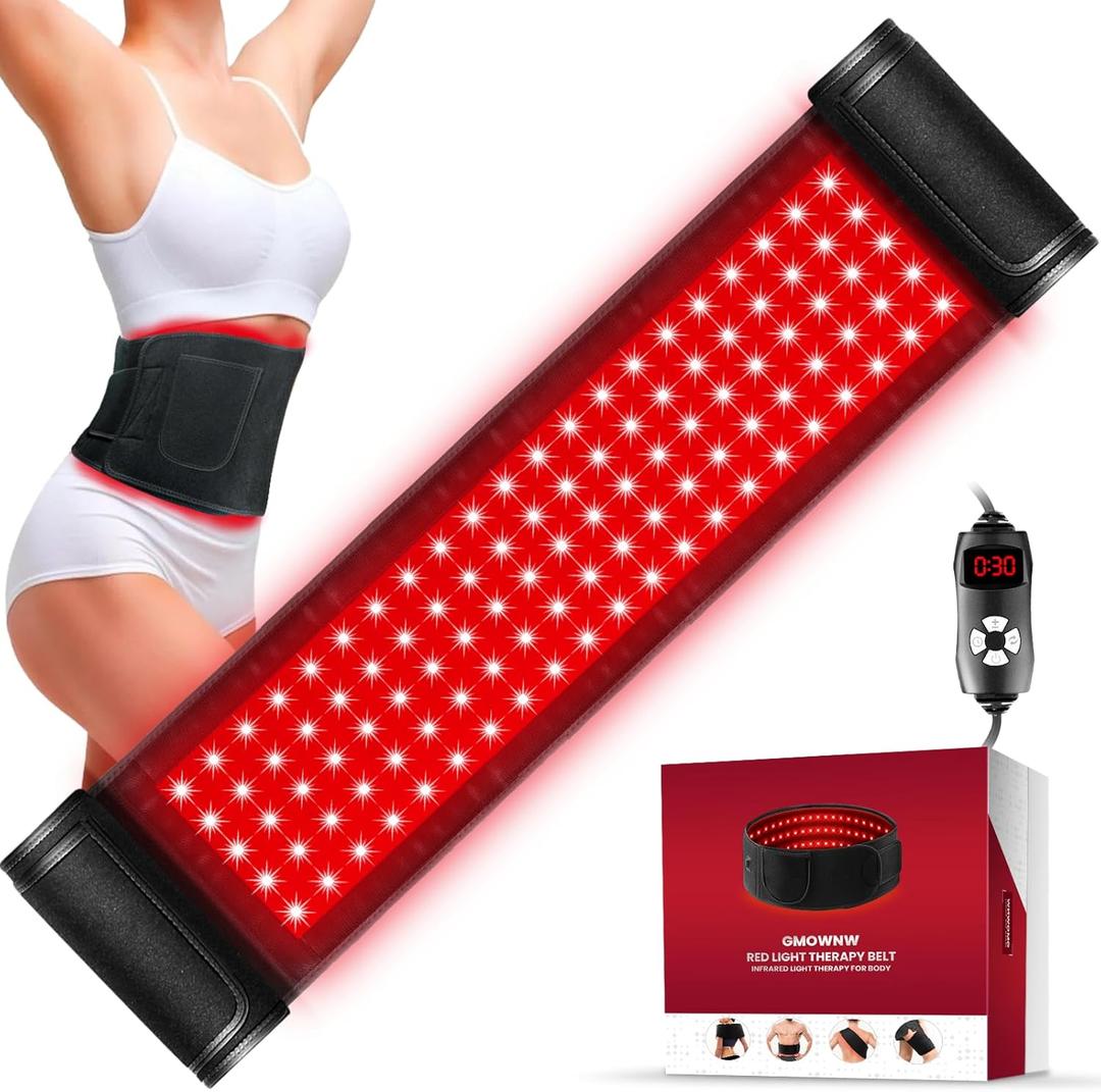 Red Light Therapy for Body, Infrared Light Therapy for Belt Shoulder Waist, Upgraded 3 in 1 LED Beads, 660nm Red Light & 850nm Near Infrared Light Therapy Belt Wrap Timer Remote Control (XL)