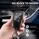 for Chevy Key Fob Cover PU Leather, 3/4/5/6 Button Heavy Duty Car Key Case for Chevy 2022 2023 2024 2025 2026 GMC Sierra 1500 Suburban Tahoe Yukon Denali Silverado 2500HD(Black-Black)