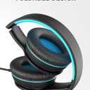 ELECDER i45 Headphones Wired, On-Ear Kids Headphones with 1.5M No-Tangle Cord, Foldable Portable Stereo 3.5mm Headset for School Kids Teens, Smartphones Tablet Computer Laptop, Airplane Travel, Black