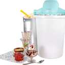 Nostalgia Electric Ice Cream Maker  Parlor Style, Old Fashioned Soft Serve Ice Cream Machine Makes Frozen Yogurt or Gelato in Minutes - Fun Kitchen Appliance  Blue & White - 6 Quart