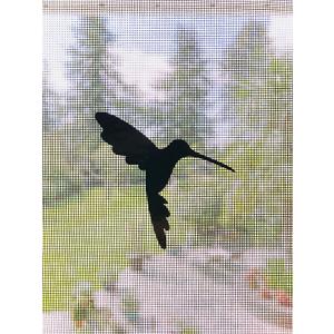 Retractable Screen Door Decals - 5 per Package - Keep Children Safe - Alert Birds, Dogs, Kids - Warn, Protect, Window Safety - Hummingbirds (Black)