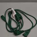 DEWENWILS 40 FT Total, Outdoor Extension Cord 1 to 3 Splitter for Christmas Lights, 3 Prong Outlets Plugs, Max 28ft End to End 16/3C SJTW Weatherproof Wire for Outdoor String Lights, ETL Listed (Green)