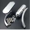 XKH- Motorcycle Chrome Custom Mini Oval Mirrors Compatible with Harley Davidson Sportster Dyna Softail [B00Y5NBQEW]