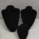 Wenqik 3 Pcs Black Velvet Necklace Display 3D Jewelry Bust Holder Necklace Display Stand for Selling 24 Cm/ 21 Cm/ 16 cm Chain Organizer Tower for Vendors Show