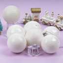 Hoolerry 26 Pcs White Christmas Tree Ornament White Christmas Ball Hanging Decor 30 for Xmas Wonderland Wedding Holiday Party Decoration