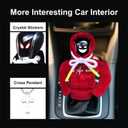 2 Pcs Gear Shift Hoodie, Car Gear Shift Cover Universal Shifter Knobs Hoodie, Cute Car Accessories for Women Interior Girl Car Accessories Interior, New Car Gifts (Red)