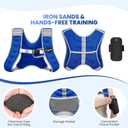 Fragraim Weighted Vest for Women Men - 8lb/10lb/12lb/16lb/22lb/25lb/30lb Weight Vest with Reflective Stripe, Detachable Phone Pouch, Ideal for Walking, Strength Training, Running, Workout, Cardio (Blue)