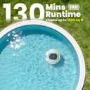 Y20 Robotic Pool Cleaner, Cordless Pool Vacuum for Above Ground & Inground Flat Pools with Dual Motors, 130 Min Runtime, Auto-Parking, Powerful Pool Vacuum Robot for Up to 1200 Sq.Ft