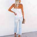 Aoulaydo Women's Spaghetti Straps V Neck Satin Camisole Cowl Neck Cami Tank Top Silk Camisole Sleeveless Blouses (White)