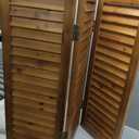 SOFE Wood Short Privacy Screen Indoor, 2.6 Ft Tall Shutters Folding Room Dividers 3 Panel, Brown Room Partitions and Dividers Freestanding, Farmhouse Foldable Wall for Home Bedroom Office