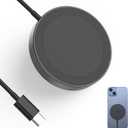 Magnetic Wireless Charger, Minthouz 15W Fast Charging iPhone Wireless Charger, Mag Safe Wireless Charging Pad for iPhone 16/15/14/13/12 Series, Airpods and Qi-Enabled Devices (No Adapter) (Black)