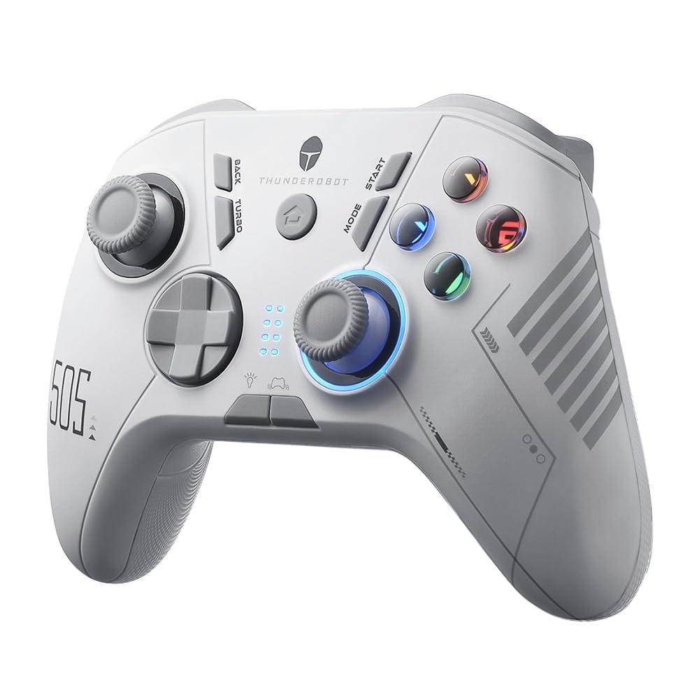 Thunderobot G50S Wireless Gaming Controller 1000Hz Ultra-Low Latency Bluetooth Controller for PC/Switch/Android with Hall Effect Joysticks & Triggers, Gyroscope, and 6 Programmable Buttons  (White)