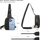 Fashion Belt Bag Waist Pack Sling Waist Bag Sling Chest Waist Pack with Ajustable Strap Small Fashion Sling Pack Causal Travel Black