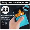 5 x Cigarette Case, Woven Pattern with Elastic Switch, Up to 20 Cigarettes for 85mm King Size (Cyan)