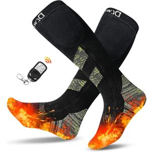 Remote Control Heated Socks for Men Women, 7.4V 2600mAh Rechargeable Electric Socks, Thermal Socks Foot Warmer for Outdoor Riding Camping Hiking Skiing by Dr.Warm (Small)