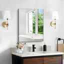 CILIBER Beveled Mirror, 18x24 Frameless Beveled Bathroom Mirrors for Wall, 3mm Tempered Glass Rectangle Vanity Mirror with Beveled Edge, Crystal-Clear, Hangs Horizontally or Vertically