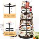 17Dec 6 Tier Rotating Jewelry Organizer Stand, 230 Holes Earring Holder Organizer for Women Girls, Spinning Earring Tree with Ring Holder, Wide Base for Bracelets Watches Lipstick