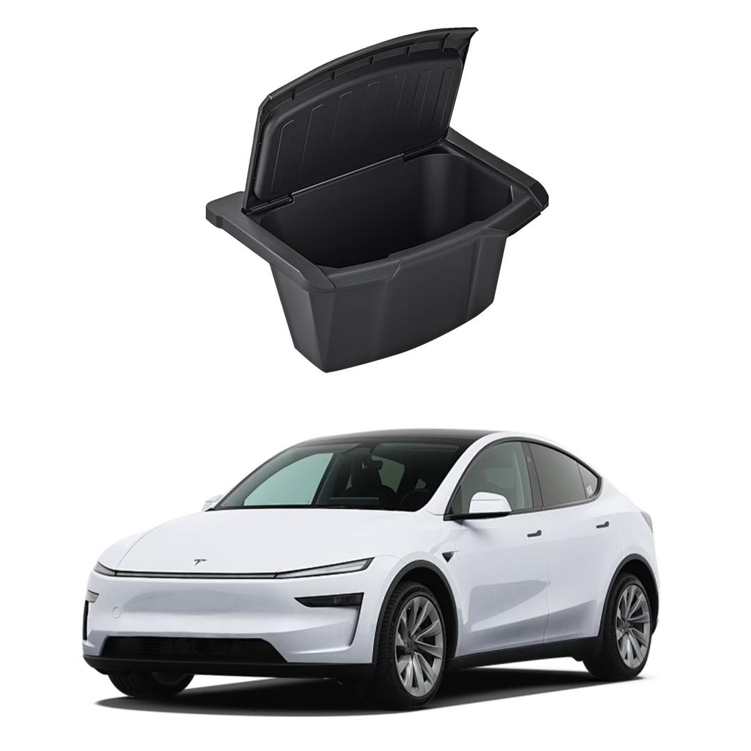 Safixion Rear Center Console Organizer for New Model Y Juniper Can with AntiSlip Lid Cover Backseat Storage Box 2nd Row Seat Organizer Bin for Model Y Juniper Accessorie 2025 2026