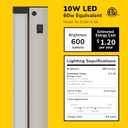 GETINLIGHT 16-inch Swivel LED Under Cabinet Lighting, 2 Color Levels, 2700K/4000K, Dimmable with Wall Dimmers, Plugged-in Only,Brushed Nickel Finish, IN-0109-4-SN