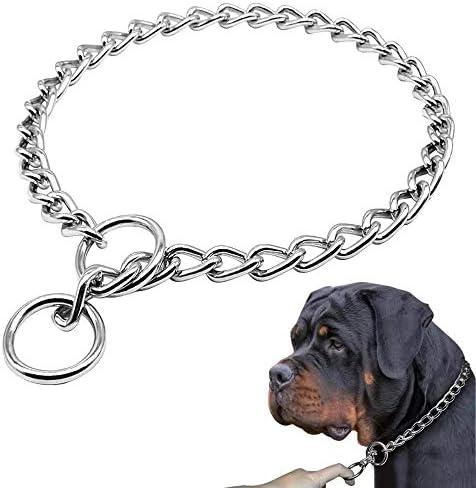 Freezx Dog Choke Collar Slip P Chain,Heavy Chain Metal Training Choke Collars, Adjustable Weather Proof Alloy Steel Necklace for Small Medium Large Dogs
