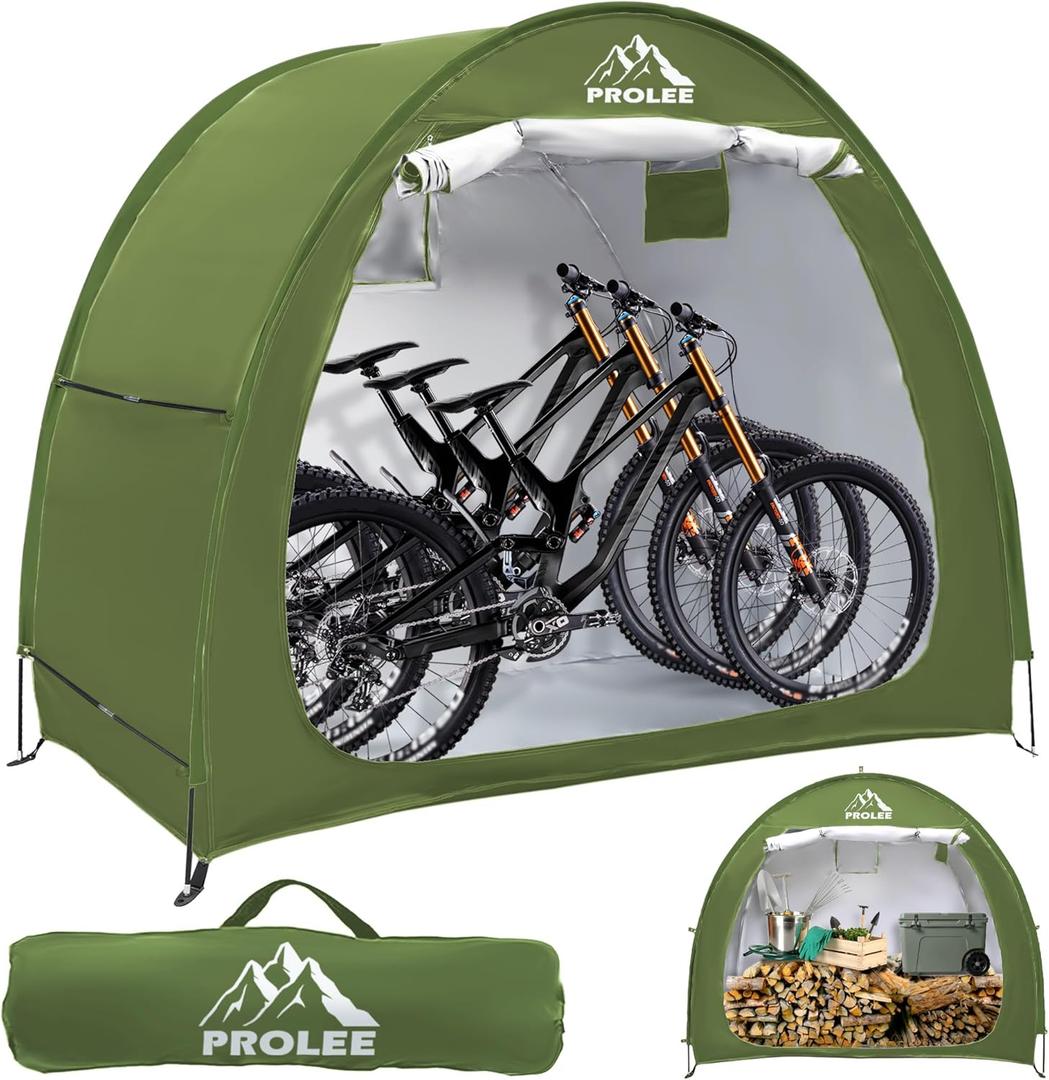 Bike Shed 6.6FT Waterproof 210D Oxford Fabric, Bike Storage with Window Design for Outdoor Storage, Bike Storage Tent for 2-3 Bikes, Outdoor Storage Waterproof