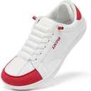 Womens Wide Barefoot Shoes Zero Drop Minimalist Canvas Slip-on Walking Sneakers, White, 10 Size