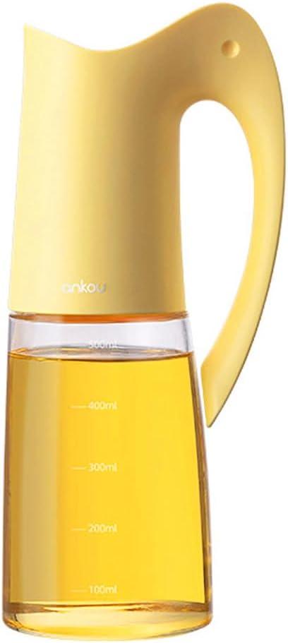 Ankou Olive Oil Dispenser Bottle-20oz 580ml Auto Flip Lid Glass Oil Bottle, Vinegar Condiment Storage Container with Scale, High Borosilicate Glass, Non-Drip Spout, Leakproof, for Kitchen Cooking
